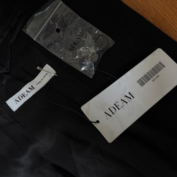 NEW ADEAM Trench Coat Full Length Wool Women’s 4 Black Harness Luxury Minimalist - Picture 9 of 11